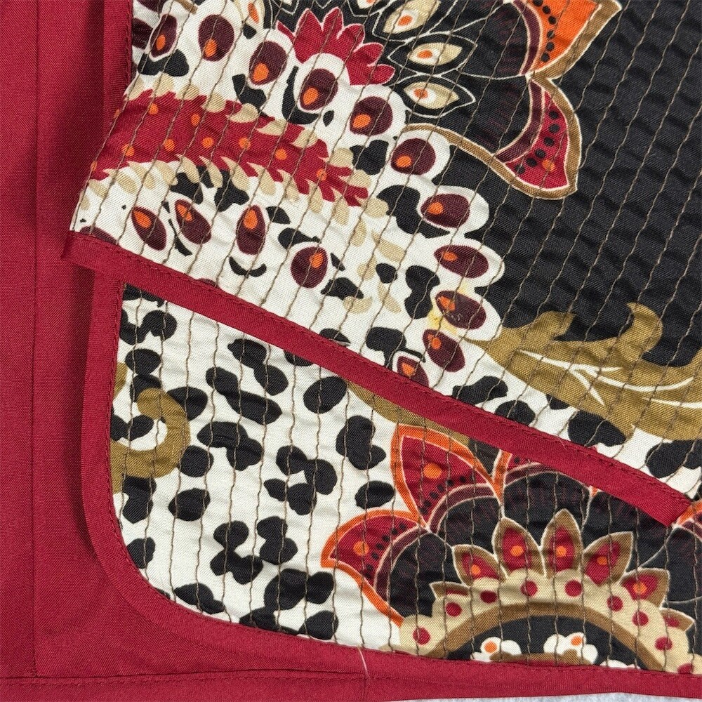 Alfred Dunner Jacket Womens Size 18 Quilted Paisley Floral Open Front - Picture 2 of 9